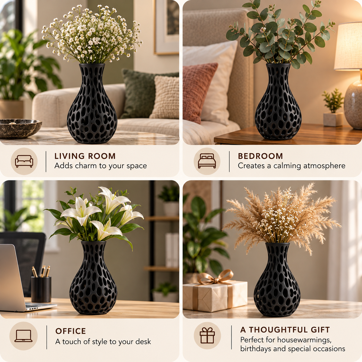 Modern Bubble Pattern Decorative Flower Vase