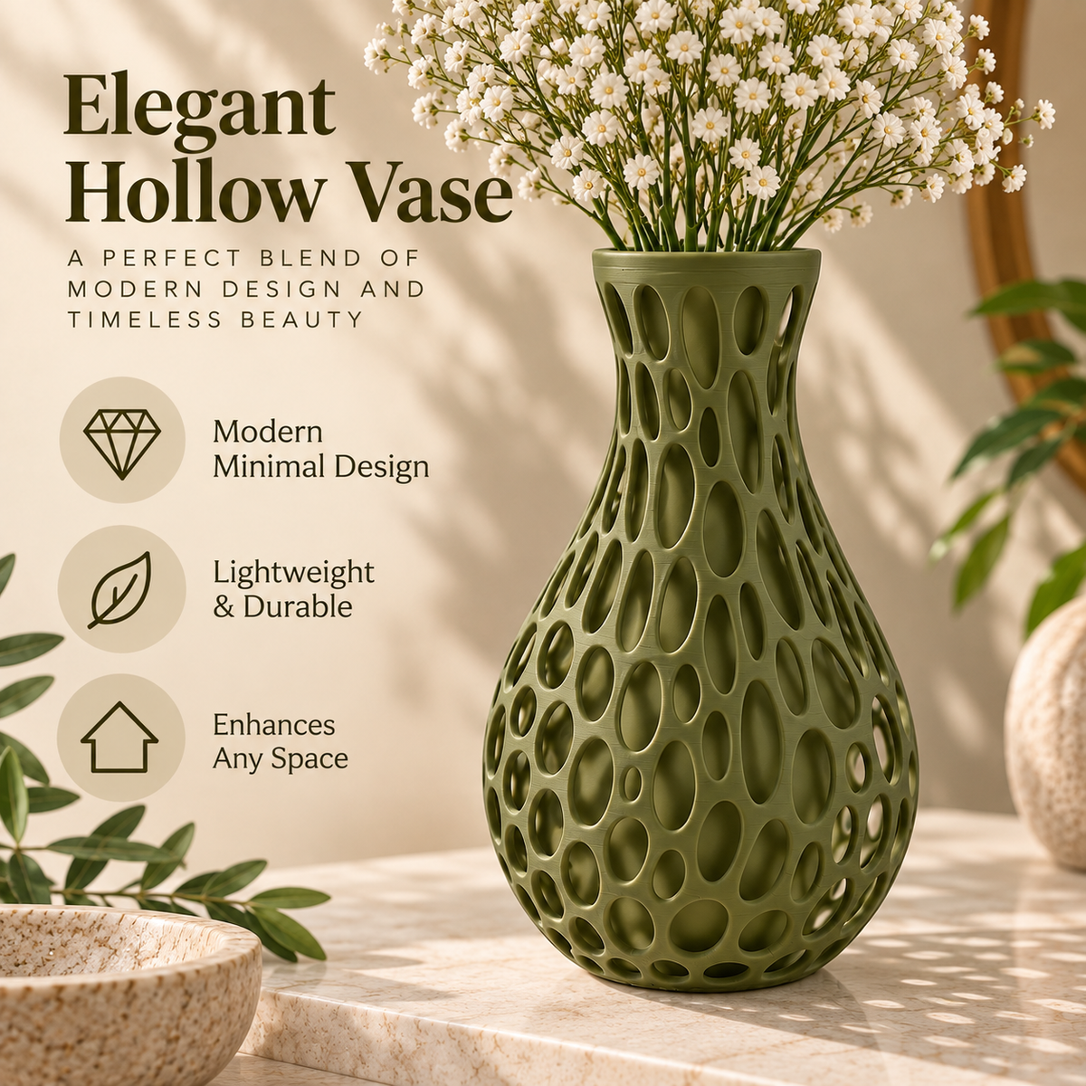 Modern Bubble Pattern Decorative Flower Vase