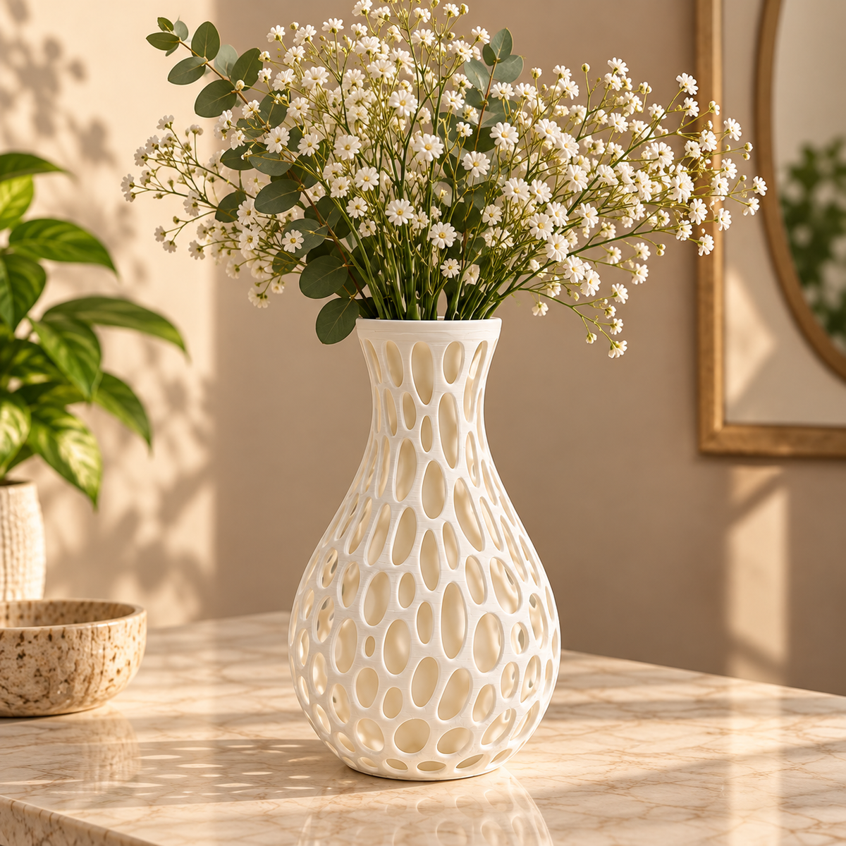 Modern Bubble Pattern Decorative Flower Vase