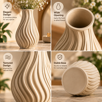 Modern Wavy Textured Decorative Flower Vase