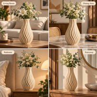 Modern Wavy Textured Decorative Flower Vase