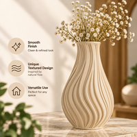 Modern Wavy Textured Decorative Flower Vase