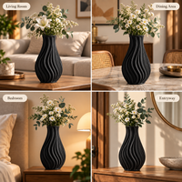 Modern Wavy Textured Decorative Flower Vase