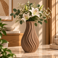 Modern Wavy Textured Decorative Flower Vase