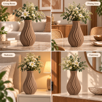 Modern Wavy Textured Decorative Flower Vase