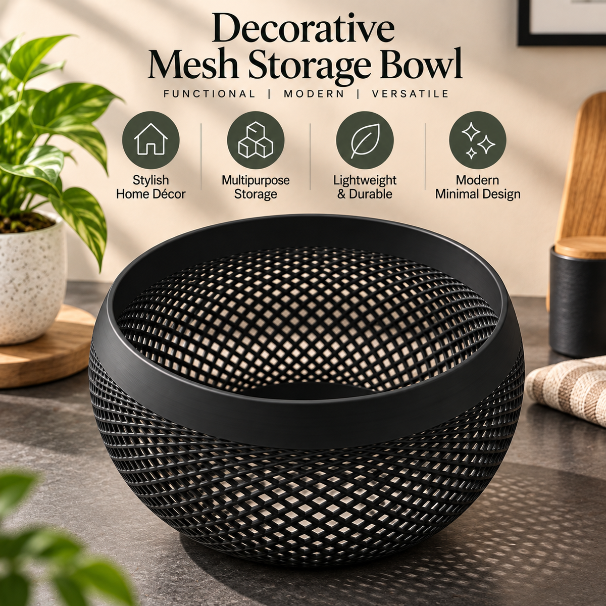 Modern Lattice Pattern Decorative Bowl