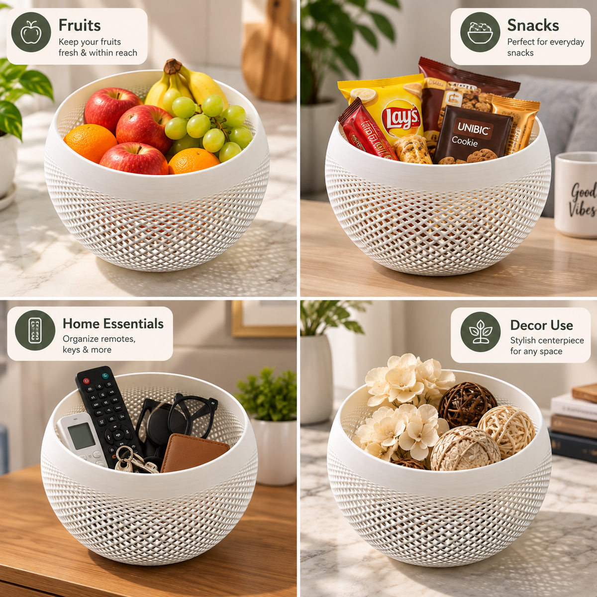 Modern Lattice Pattern Decorative Bowl