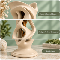 Modern Abstract Curved Sculptural Vase