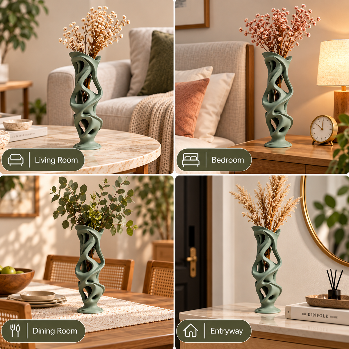Modern Abstract Curved Sculptural Vase