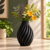 Modern Spiral Ribbed Decorative Flower Vase