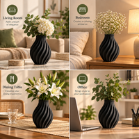 Modern Spiral Ribbed Decorative Flower Vase