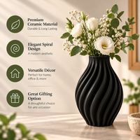 Modern Spiral Ribbed Decorative Flower Vase