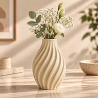 Modern Spiral Ribbed Decorative Flower Vase