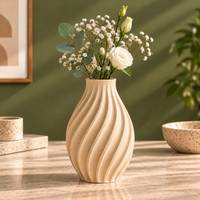 Modern Spiral Ribbed Decorative Flower Vase