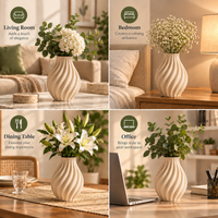 Modern Spiral Ribbed Decorative Flower Vase