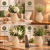 Modern Spiral Ribbed Decorative Flower Vase