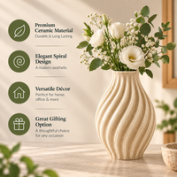 Modern Spiral Ribbed Decorative Flower Vase