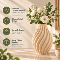 Modern Spiral Ribbed Decorative Flower Vase