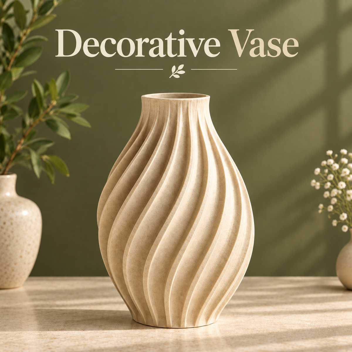 Modern Spiral Ribbed Decorative Flower Vase