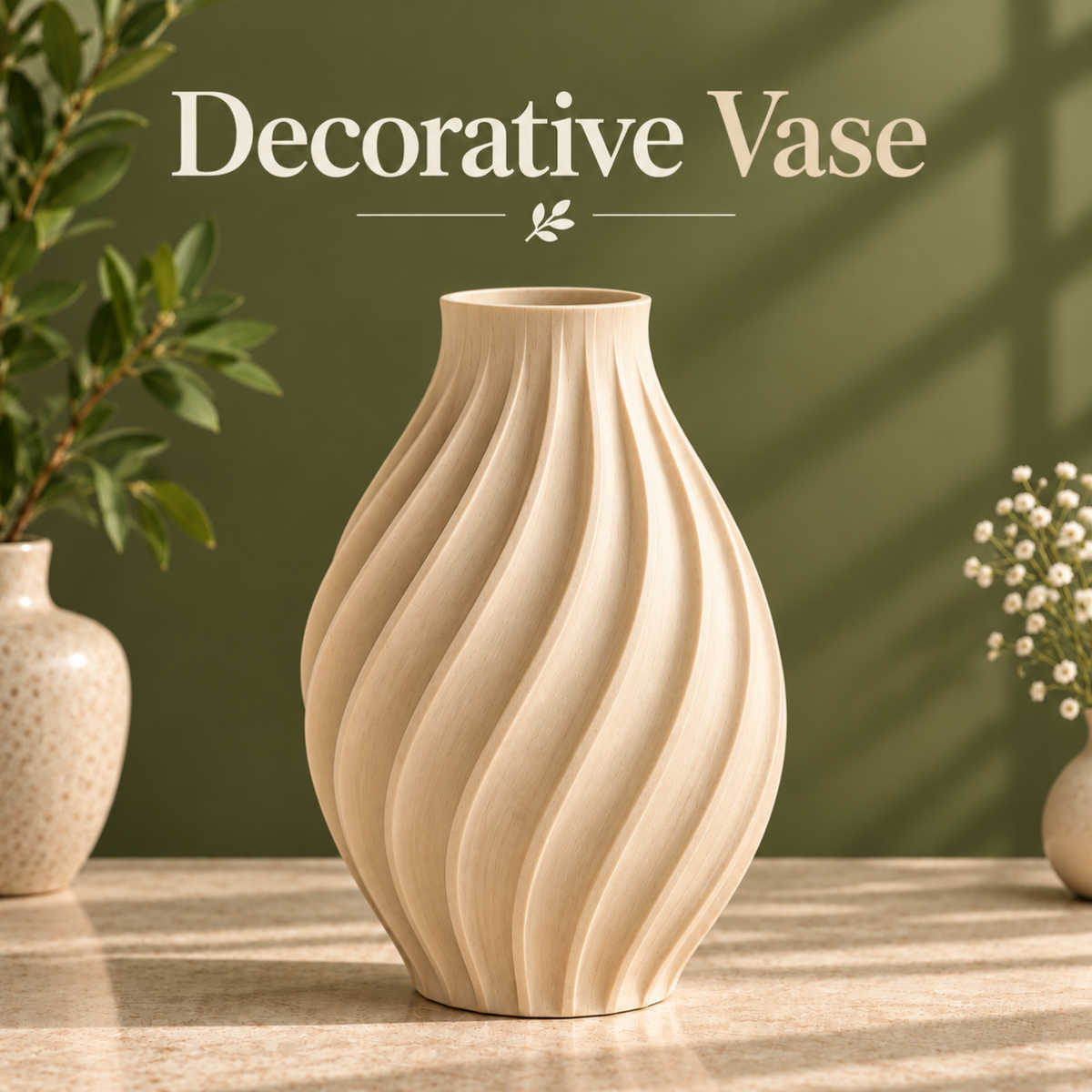 Modern Spiral Ribbed Decorative Flower Vase