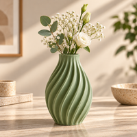 Modern Spiral Ribbed Decorative Flower Vase