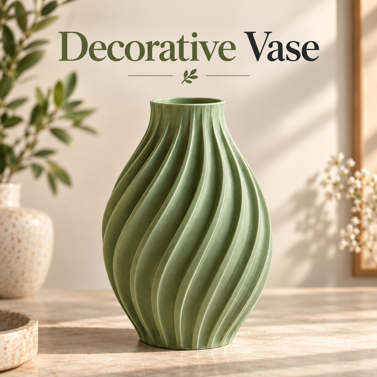 Modern Spiral Ribbed Decorative Flower Vase