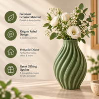 Modern Spiral Ribbed Decorative Flower Vase