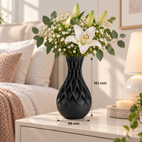 Cream Geometric Cutwork Decorative Flower Vase