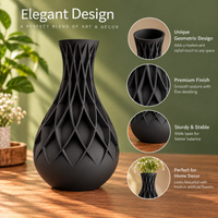 Cream Geometric Cutwork Decorative Flower Vase