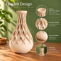 Cream Geometric Cutwork Decorative Flower Vase