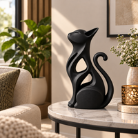 Modern Minimalist Abstract Cat Sculpture
