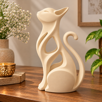 Modern Minimalist Abstract Cat Sculpture