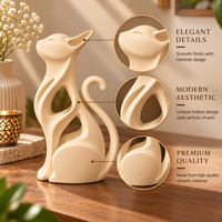 Modern Minimalist Abstract Cat Sculpture
