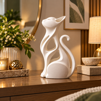 Modern Minimalist Abstract Cat Sculpture