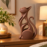Modern Minimalist Abstract Cat Sculpture