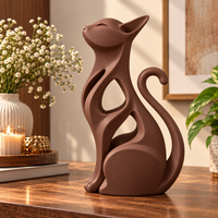 Modern Minimalist Abstract Cat Sculpture
