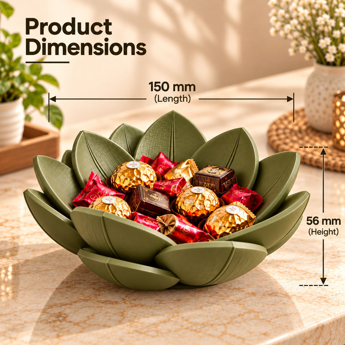 Lotus Decorative Bowl for Home Decor & Jewelry Storage