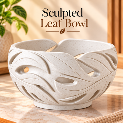 Sculpted Leaf Decorative Bowl