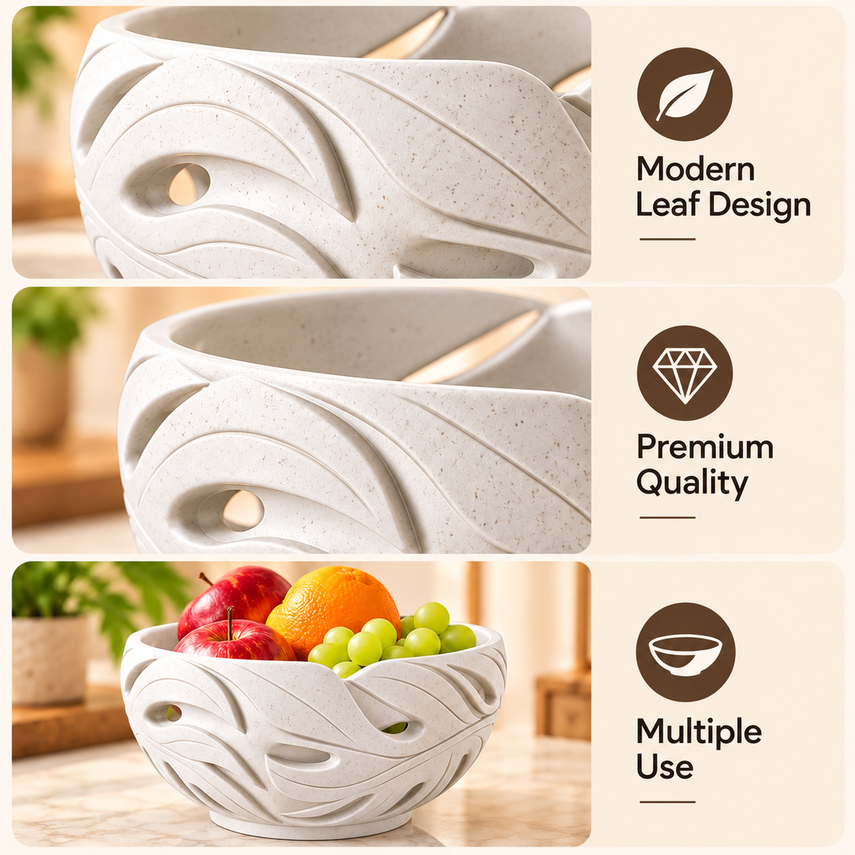 Sculpted Leaf Decorative Bowl