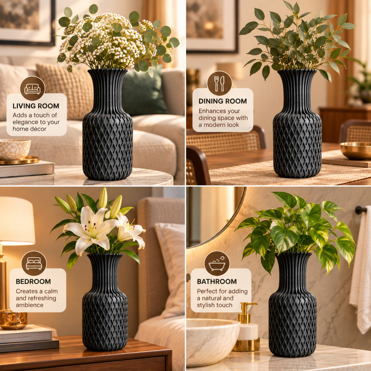 Geometric Lattice Decorative Flower Vase