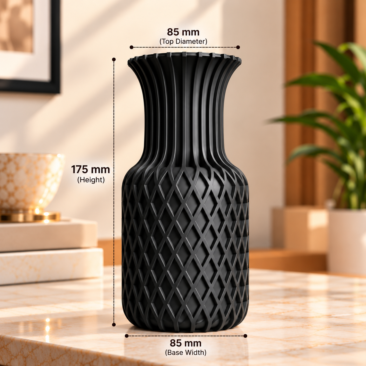 Geometric Lattice Decorative Flower Vase
