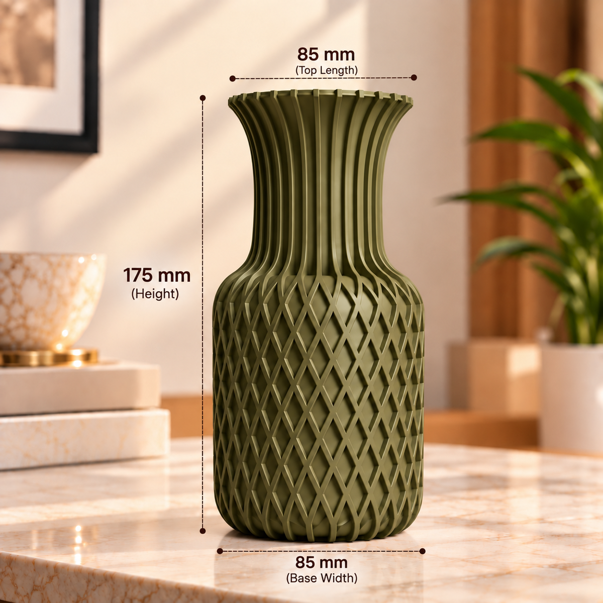 Geometric Lattice Decorative Flower Vase