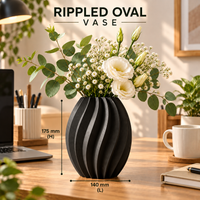 Ribbed Textured Decorative Flower Vase