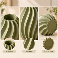 Ribbed Textured Decorative Flower Vase