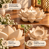 Lotus Shaped Tealight Candle Holder for Home Decor Pack of 2