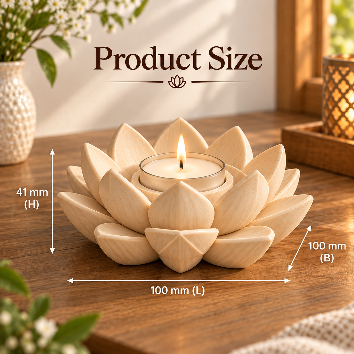 Lotus Shaped Tealight Candle Holder for Home Decor
