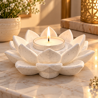 Lotus Shaped Tealight Candle Holder for Home Decor