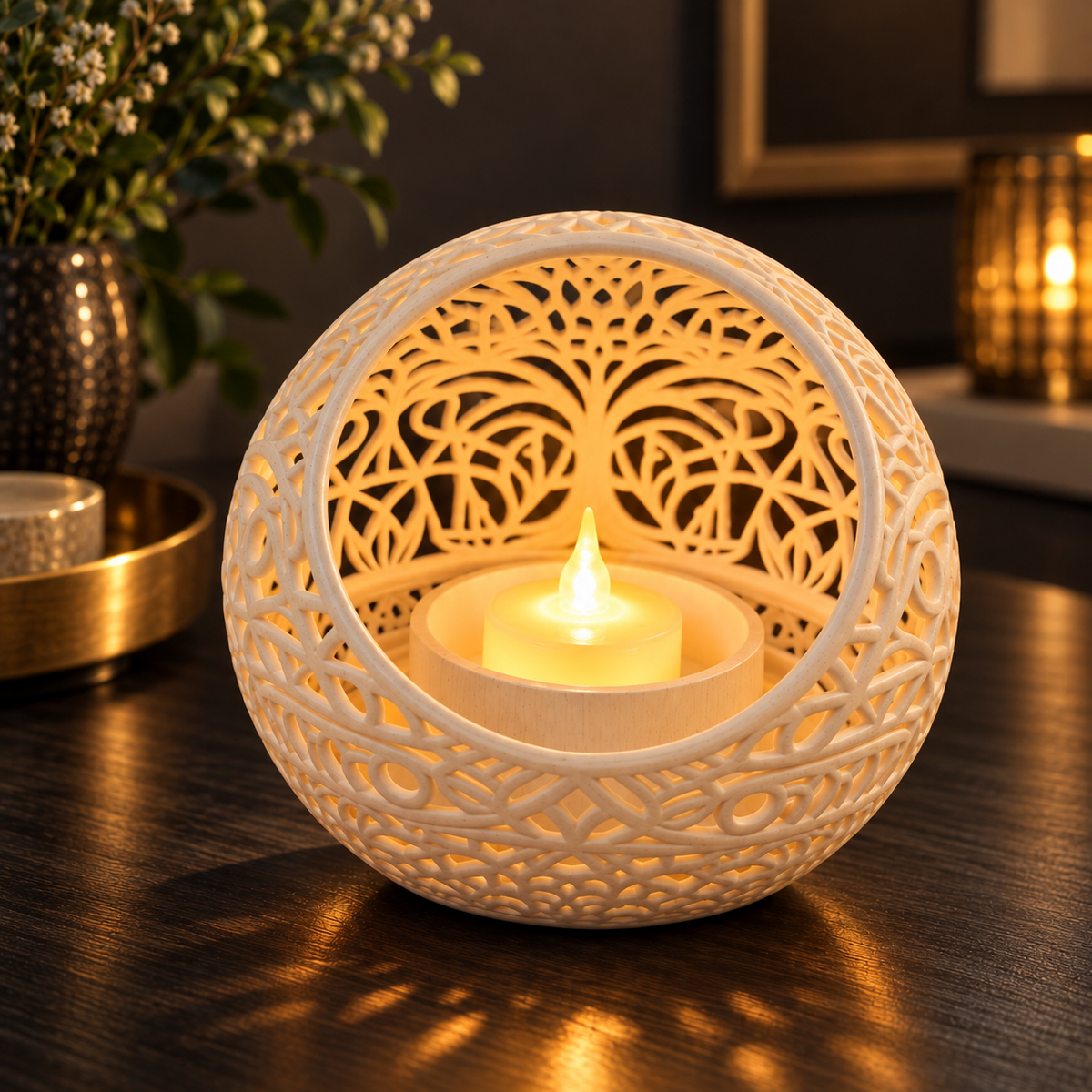 Decorative Lattice Tealight Candle Holder