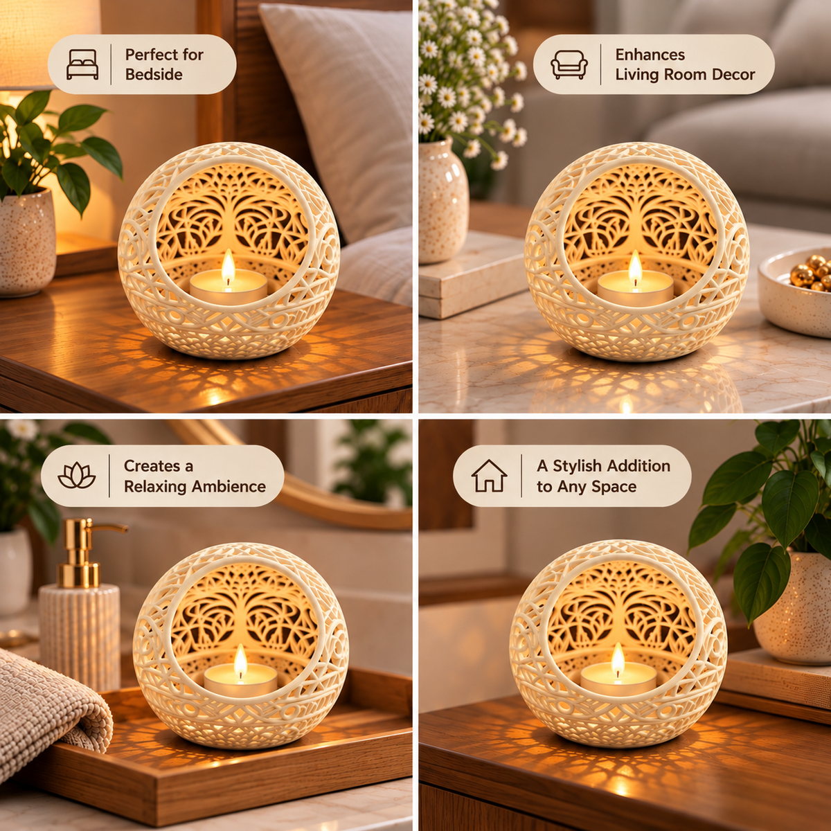 Decorative Lattice Tealight Candle Holder