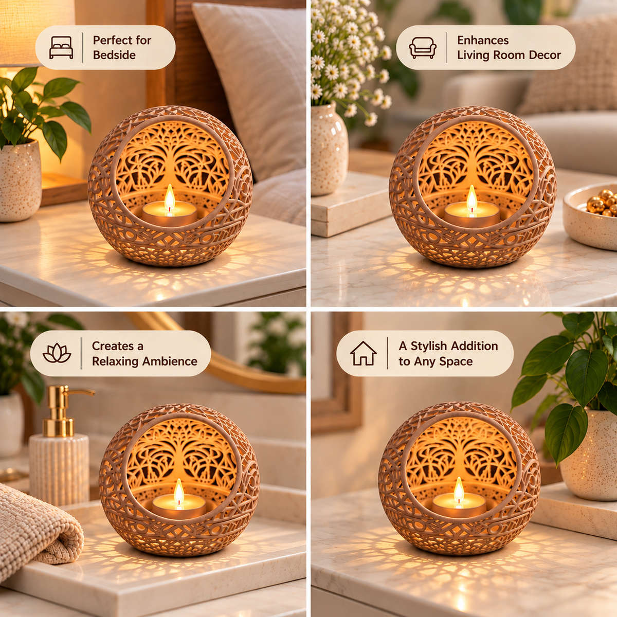 Decorative Lattice Tealight Candle Holder